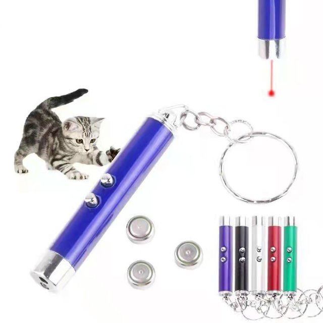 Multi Functional LED Flashlight Funny Cat Stick New Cool 2 in 1 Red Pointer Pen White LED Light Children Cat Play Pen