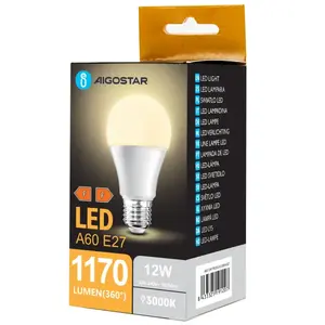 Lampadina LED E27 12W 3000K, luce calda, risparmio energetico, lunga durata, ideale per illuminare interni e creare atmosfera - Product Image 1