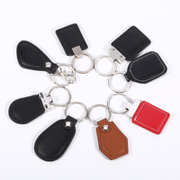 Diseño personalizado Rectangular RFID cuero Keyfob 125Khz 13,56 MHz Rfid llavero