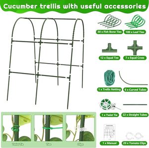 Arch-frame vườn <span class=keywords><strong>trellis</strong></span> cho leo núi ngoài trời cây kim loại và <span class=keywords><strong>PVC</strong></span> hỗ trợ clip cho rau nho cà chua đậu đậu - Product Image 3