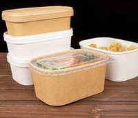 Boîte à déjeuner en papier kraft jetable personnalisée bol à soupe épais allant au micro-ondes pour les aliments nouilles à sushi respectueuses de l'environnement