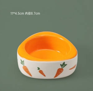 Mangkuk kelinci keramik ramah lingkungan, mangkuk hewan peliharaan pribadi, mangkuk air & makanan kucing dan anjing berbentuk wortel lucu - Product Image 6