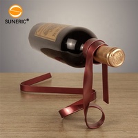 Support de bouteille de vin unique flottant magique ruban de fer Suspension par gravité support en métal présentoir à vin de table