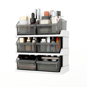 Cosmetic Storage Box Multi Layer Drawer Organizer <b>Desktop</b> <b>Shelf</b> For Makeup Office Dormitory 30x17cm Plastic - Product Image 2