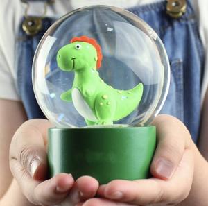 بالراتنج المخصص ، ديناصور ، كرة الثلج ، كرة الثلج ، هدية عيد الميلاد ، لطيف ، ورائع ، ورائع ، وعيد الميلاد ، كرات الثلج الحيوانية بنمط الحب - Product Image 5