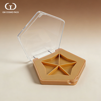 Palette de maquillage vide à 5 compartiments en forme de pentagone, couvercle transparent en ABS/PS/PET, pour fards à paupières et blush, logo personnalisé, OEM, vente en gros, directement de l'usine