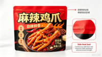 Sachet Doypack PE haute résistance à fond plat, à huit soudures, pour snacks, résistant à l'humidité, avec fermeture éclair à ouverture facile et indéchirable