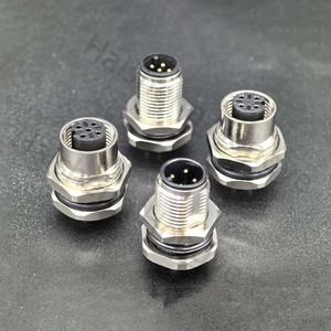 Connettore PCB ad Angolo Retto M12 Codice A Maschio/Femmina 3/4/5/6/8/12 Pin con Blocco Frontale per Montaggio su Pannello Posteriore per Sensori - Product Image 5