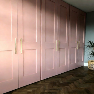 Armoire en bois massif rose de style girly, minimalisme, mobilier de chambre à coucher pour appartement, porte à charnières durable, armoire - Product Image 4