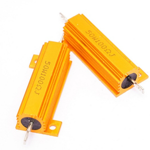 RX24 5W 10W 50W Resistencia de potencia bobinada con carcasa de aluminio dorado Resistencia de potencia de frenado dinámico - Product Image 1
