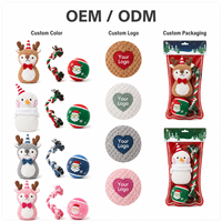 Ensemble de jouets de Noël 2026 pour chien avec peluche couineuse, nœud en corde de Père Noël et balle pour cadeaux de fêtes, jeux de traction et soulagement de l'ennui