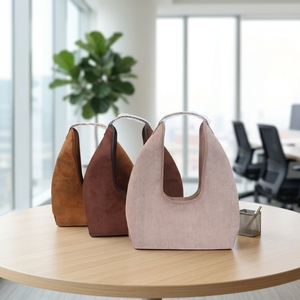 Borsa Hobo Vintage in Finta Pelle Scamosciata, Grande Capacità, Stile Minimalista, da Portare Sotto il Braccio o a Spalla per Donne - Product Image 2