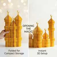 Meilleures ventes : Décoration de mosquée en papier pliable DIY, certifiée ISO, fournitures de fête islamique pour enfants