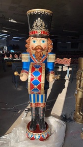 Figura Decorativa Navideña de Resina Animada a Tamaño Real con Música, Soldado <span class=keywords><strong>Cascanueces</strong></span> Iluminado con LED para Decoración Exterior - Product Image 3