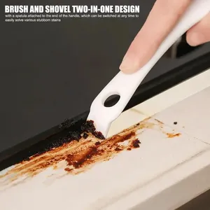 1PC Multifunctional Stainless Steel & Nylon Barbecue Kit <b>Net</b> Cleaning Brush with V-shaped Hooked Scraper <b>Kitchen</b> Gadget - Product Image 3