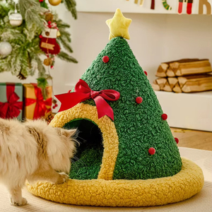 Phim Hoạt Hình Phong Cách Giáng Sinh Vớ Mèo Ngủ Nhà Và Cây Giáng Sinh Tam Giác Vật Nuôi Tổ Cho Mèo Và Chó - Product Image 6
