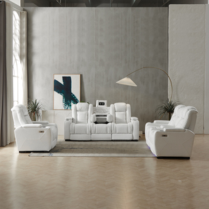 Sang Trọng Điện Ngồi Có Thể Ngả Trắng Da Sofa Cho Rạp Hát Tại Nhà Điện VIP Rạp Chiếu Phim Sofa Thiết Lập Với Mở rộng Tính Năng Cho Nằm Xuống - Product Image 2