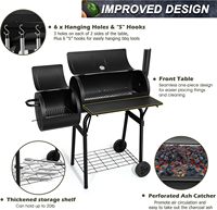 Barbecue fumoir de style américain pour cour - Multifonctionnel, coupe-vent, en acier inoxydable laminé à froid avec peinture haute température