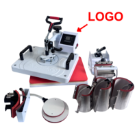 Kit combiné de presse à chaud 8-en-1 pour sublimation, idéal pour l'impression personnalisée de t-shirts, mugs, casquettes, assiettes, stylos et cadeaux