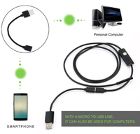 5.5mm 7mm Caméra Endoscope 1M/1.5M/2M/3.5M/5M Flexible IP67 Caméra Endoscope D'inspection Étanche pour Android 6 LED Réglable