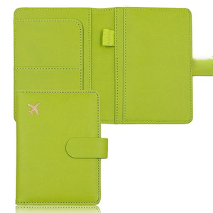 Retro Portable PU Passport Clip,<b>Travel</b> <b>Document</b> Management with Wristband,RFID Blocking Multifunctional Zipper Passport <b>Holder</b> - Product Image 1