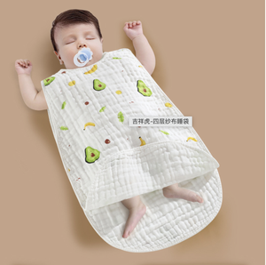100% <span class=keywords><strong>coton</strong></span> unisexe bébé couverture portable sans manches mousseline sac <span class=keywords><strong>de</strong></span> couchage et sac 2 4 6 couches <span class=keywords><strong>gaze</strong></span> Swaddle sac - Product Image 5
