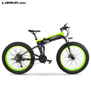 مستودع أوروبي 26 بوصة دراجة جبلية كهربائية LANKELEISI XT750PLUS 500w موتور 12.8AH قبالة الطريق الدهون الإطارات للطي الدراجة الدراجة