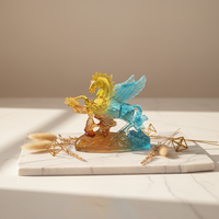 Figurine de dragon en cristal doré, ornement de maison, cadeau pour le salon et le bureau, décorations en cristal