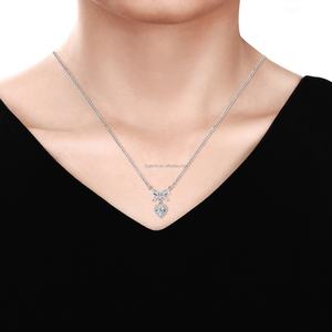 Tianyu Gems Collier plaqué or épais 18 carats Mossanite 1 carat 6.5mm DF VVS Collier pendentif coeur en argent Moissanite blanc rond - Product Image 5