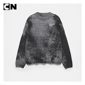 Suéter con Certificación GRS, Fábrica de Suéteres, Logotipo Personalizado, Nuevo Diseño de Moda para Hombre, Suéter de Punto de Algodón Lavado al Ácido para Otoño Invierno - Product Image 2
