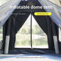 Tente dôme gonflable double couche imperméable avec grand auvent pour 4 saisons, tente familiale de luxe pour l'extérieur