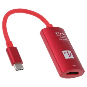 Adaptor Hdtv 1080P USB 3.1 Pria Wanita, Adaptor Konverter Tipe C Ke HDMI Kabel Video Audio AV untuk MacBook