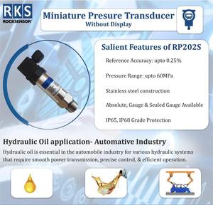 RKS Custom OEM 316L Stainless Steel Pressure Sensor Transducer 4-20mA 0.5%F.S Accuracy 0.1-60Mpa Range for - Product Image 3