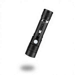 PA |   Lampe torche tactique LED rechargeable en aluminium, mini, extérieure, 18650, zoomable, IP65, 10W, 500 lumens, pour la maison, le camping, la randonnée - Product Image 1