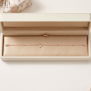 Pulseras de Alta Calidad con Dijes Modernos en Forma de Corazón para Uso Diario, Joyería de Oro Rosa Sólido de 18K con Diamantes Naturales Reales - Product Image 5