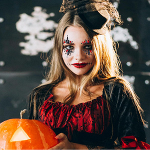 Pegatinas de Tatuaje Temporales para Cejas con Diamantes, Accesorio de Maquillaje para Halloween, Festival de Música Europeo Americano 2025 - Product Image 2
