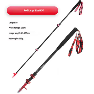 Bastón de carbono súper ligero para hombres y mujeres bastón de trekking telescópico de 3 secciones para escalar mango de EVA - Product Image 6