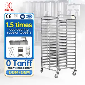 Multipurpose Sus201 16 Floors Bakery Cooling Bread Trolley Tray Rack For Commercial Kitchen