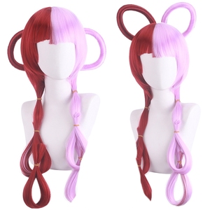 Peluca de Personaje de Anime de One Piece para Niños, Talla de Gorra, 65 cm de Largo, Mitad Morada, Mitad Roja, Peluca de Cosplay de Uta para Niños - Product Image 3