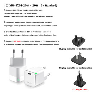 <span class=keywords><strong>Chargeur</strong></span> rapide pour téléphone JELLICO 20W PD avec prise EU Type C, compatible avec les séries <span class=keywords><strong>iPhone</strong></span> 16/15/14/13, certifié CE - Product Image 2