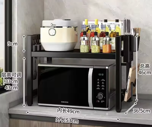 Adjustable Double Cookware Rack Organizer Multi-Function Kitchen Cabinet Shelf Pot Lid Holders <strong>Pan</strong> <strong>Storage</strong> Thin for Dinnerware - Product Image 5