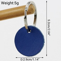 Portachiavi personalizzato personalizzato con targhetta per nome cane portachiavi piccolo regalo portachiavi in pelle conciata al vegetale a forma di cerchio