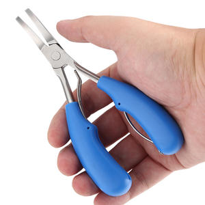 Alicates para quitar anzuelos Work Record, pinzas de pesca con punta angulada recubiertas de teflón azul para cortar líneas y desenganchar - Product Image 1