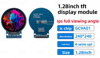 1,28 Zoll TFT LCD-Bildschirm GC9A01 IPS-Typ Kleines Display 240x240 Auflösung Rundes LCD-Panel SPI Farbbildschirm