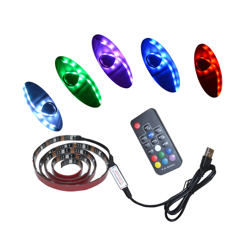 バッテリーLEDストリップIP65ライト防水2m/1m/0.5m 5050 SMD RGB/ウォーム/クールLEDフレキシブルストリップテープストリングランプ、バッテリーボックス付き