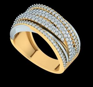 Anillo de compromiso, promesa, regalo de aniversario, para fiesta, clásico, con engaste micro pavé, bisel de varias filas, diamante de laboratorio, oro y rodio - Product Image 2