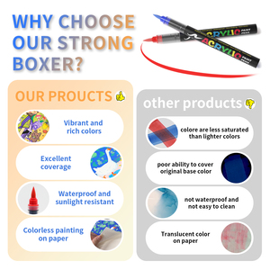 Acrylic sơn đánh dấu bàn chải tip, 120 màu sắc sống động với trực tiếp-chất lỏng Mực Kiểm soát hệ thống, sơn bút cho bức tranh đá - Product Image 5