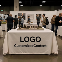 Housse de table sur mesure OEM, entièrement fermée sur quatre côtés, avec impression de marque pour les salles d'exposition, les magasins et les foires
