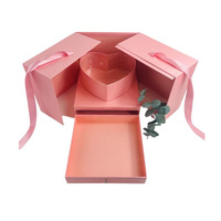Carton rose Qualité supérieure Grandes boîtes à fleurs surprises carrées Cadeau Arrangements de luxe Boîte premium en papier solide en vrac faite à la main