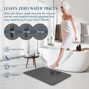Натуральный нескользящий каменный коврик для ванной с быстропоглощающим водопоглощающим диатомитовым ковриком для ванной комнаты элегантный узор для домашних животных - Product Image 4